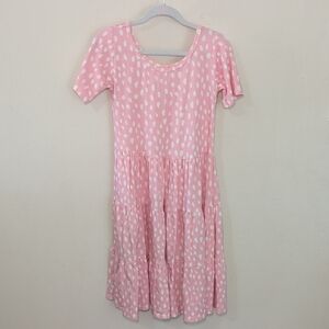 Vivie and Ash Pink Dot Tiered Maxi Dress Handmade Spring Easter Girls Size 8